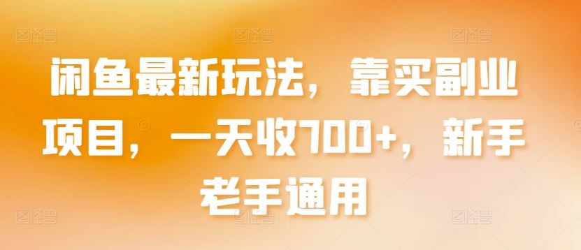 闲鱼最新玩法，靠买副业项目，一天收700+，新手老手通用【揭秘】-来此网赚