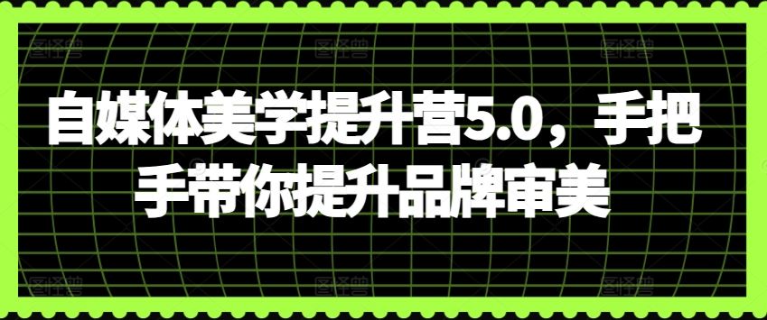 自媒体美学提升营5.0，手把手带你提升品牌审美-来此网赚