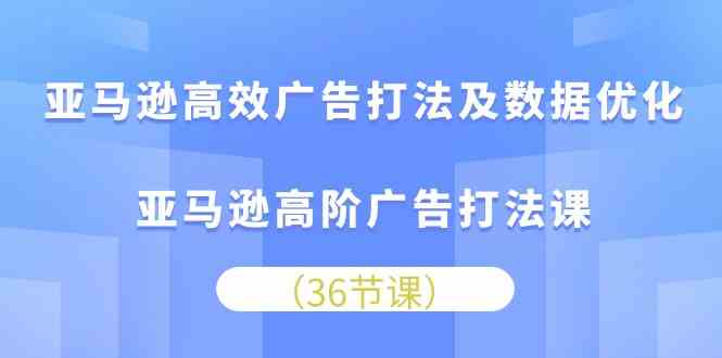 亚马逊高效广告打法及数据优化，亚马逊高阶广告打法课（36节）-来此网赚