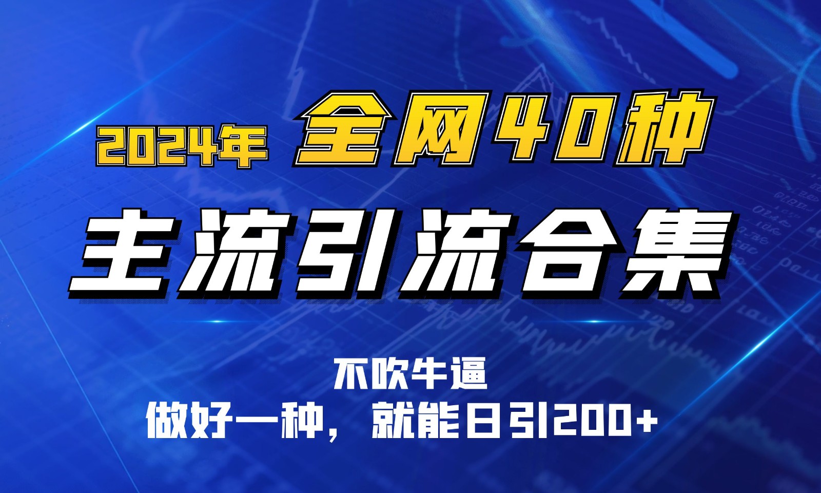 2024年全网40种暴力引流合计，做好一样就能日引100+-来此网赚