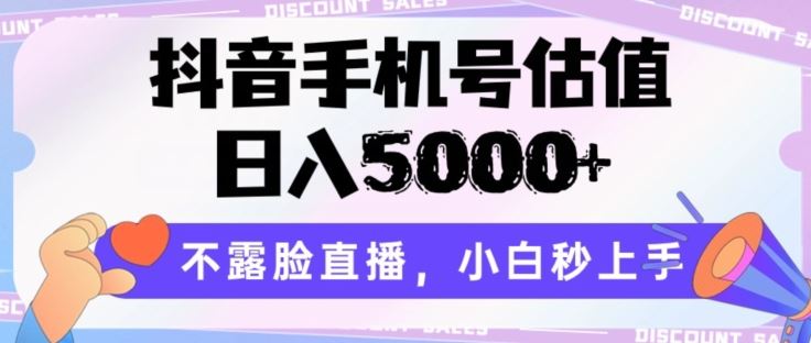 抖音手机号估值，日入5000+，不露脸直播，小白秒上手【揭秘】-来此网赚