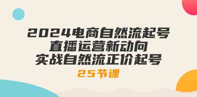 2024电商自然流起号，直播运营新动向 实战自然流正价起号（25节课）-来此网赚