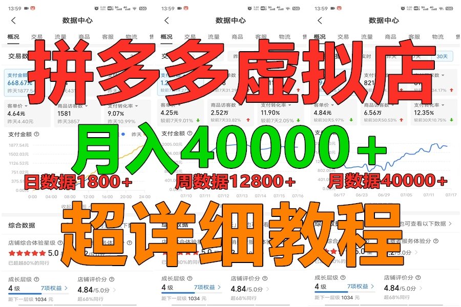 拼多多虚拟电商训练营月入40000+，全网最详细，你做你也行，暴利稳定长久-来此网赚