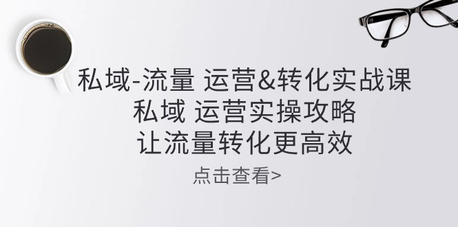 私域流量运营&转化实操课：私域运营实操攻略，让流量转化更高效-来此网赚