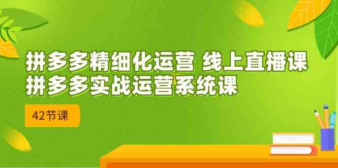 拼多多精细化运营 线上直播课：拼多多实战运营系统课（更新47节）-来此网赚