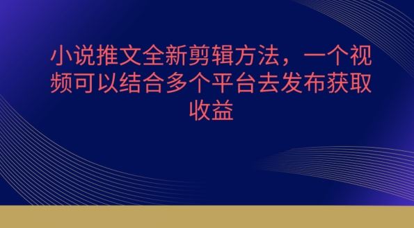 小说推文全新剪辑方法，一个视频可以结合多个平台去发布获取【揭秘】-来此网赚