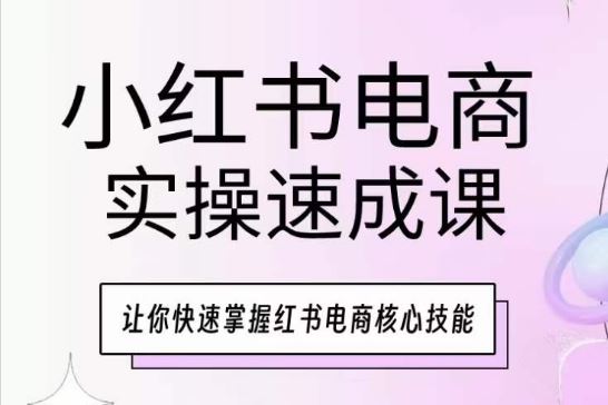 小红书电商实操速成课，让你快速掌握红书电商核心技能-来此网赚