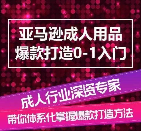 亚马逊成人用品爆款打造0-1入门，系统化讲解亚马逊成人用品爆款打造的流程-来此网赚