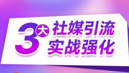 3大社媒引流实战强化，多渠道站外引流，高效精准获客，订单销售额翻倍增长-来此网赚