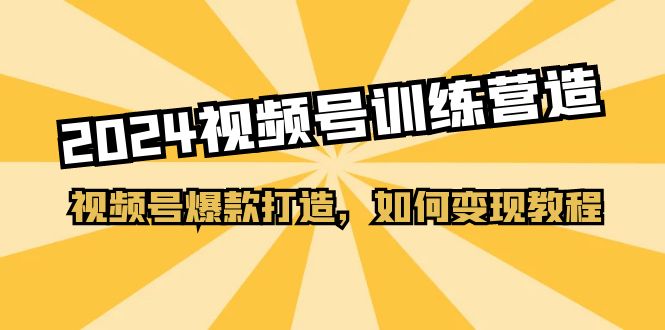 2024视频号训练营，视频号爆款打造，如何变现教程（20节课）-来此网赚