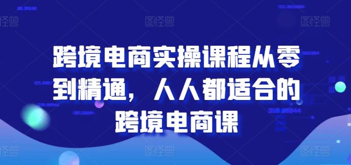 跨境电商实操课程从零到精通，人人都适合的跨境电商课-来此网赚