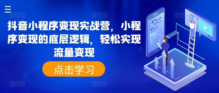 抖音小程序变现实战营，小程序变现的底层逻辑，轻松实现流量变现-来此网赚