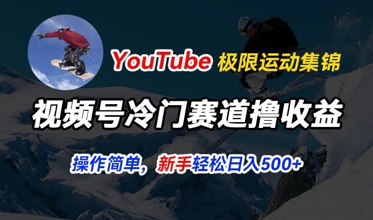 视频号冷门赛道撸收益，YouTube搬运极限运动集锦，暴力起号，操作简单流量高，轻松日入5张【揭秘】-来此网赚