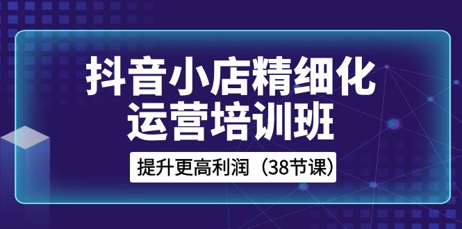 （8391期）抖音小店-精细化运营培训班，提升更高利润（38节课）-来此网赚