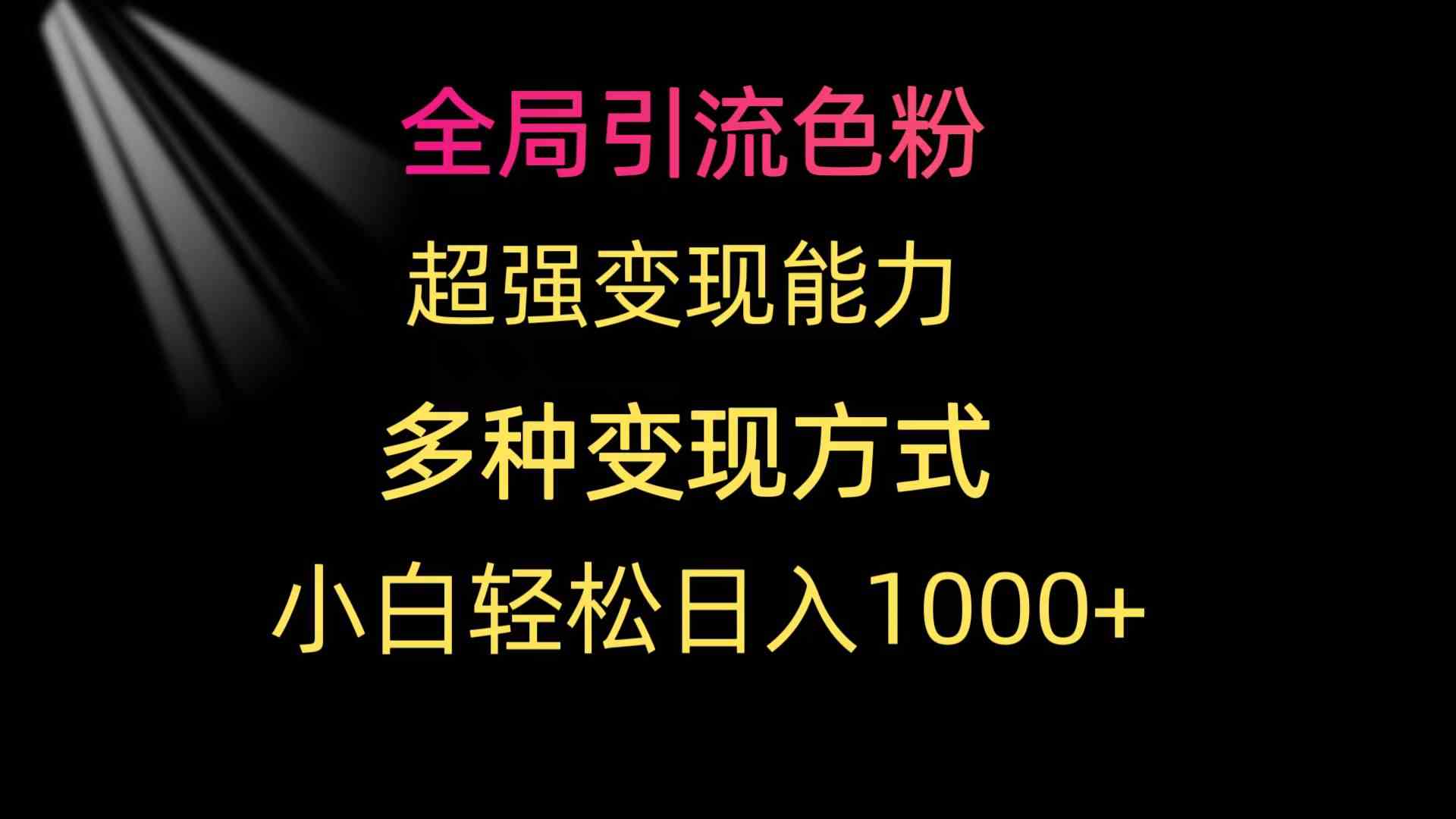 （9680期）全局引流色粉 超强变现能力 多种变现方式 小白轻松日入1000+-来此网赚