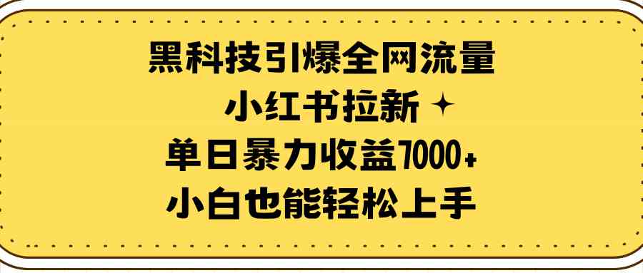 （9679期）黑科技引爆全网流量小红书拉新，单日暴力收益7000+，小白也能轻松上手-来此网赚