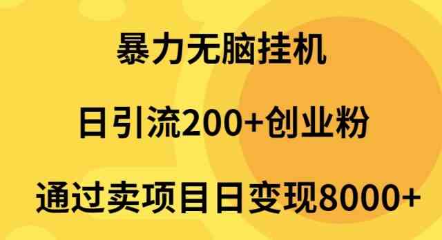 （9788期）暴力无脑挂机日引流200+创业粉通过卖项目日变现2000+-来此网赚