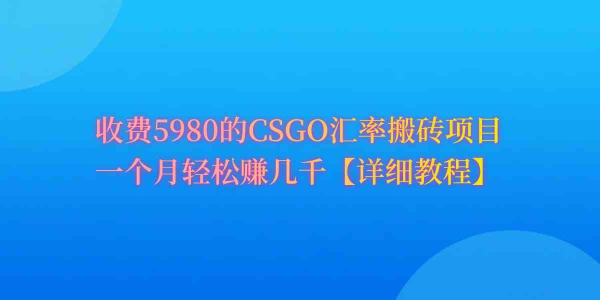 （9776期）CSGO装备搬砖，月综合收益率高达60%，你也可以！-来此网赚