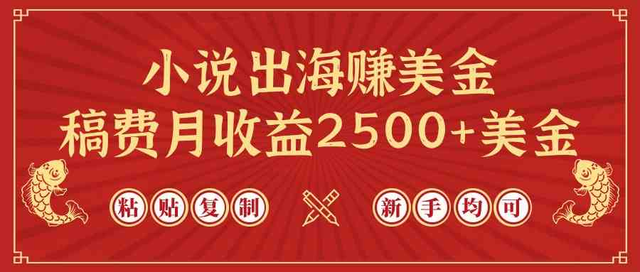 （9765期）小说出海赚美金，稿费月收益2500+美金，仅需chatgpt粘贴复制，新手也能玩转-来此网赚