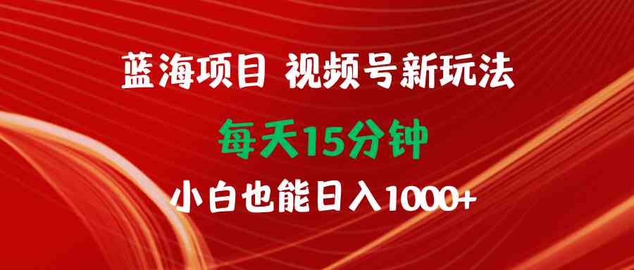 （9813期）蓝海项目视频号新玩法 每天15分钟 小白也能日入1000+-来此网赚