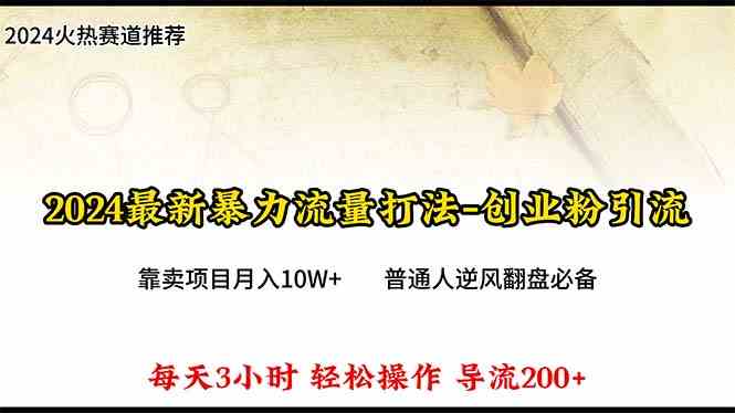 （10151期）2024年最新暴力流量打法，每日导入300+，靠卖项目月入10W+-来此网赚