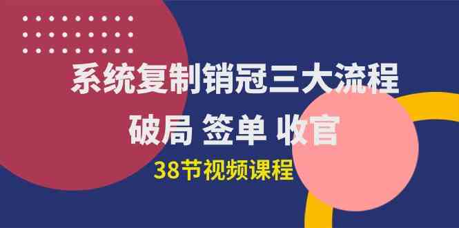 （10171期）系统复制 销冠三大流程，破局 签单 收官（38节视频课）-来此网赚