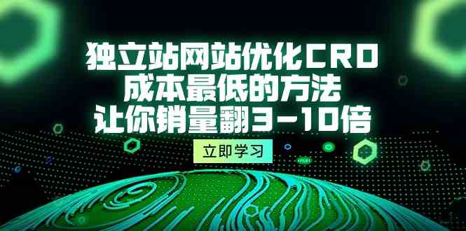 （10173期）独立站网站优化CRO，成本最低的方法，让你销量翻3-10倍（5节课）-来此网赚