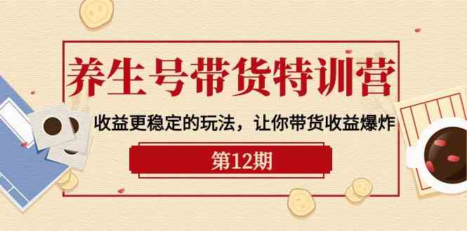 （10110期）养生号带货特训营【12期】收益更稳定的玩法，让你带货收益爆炸-9节直播课-来此网赚