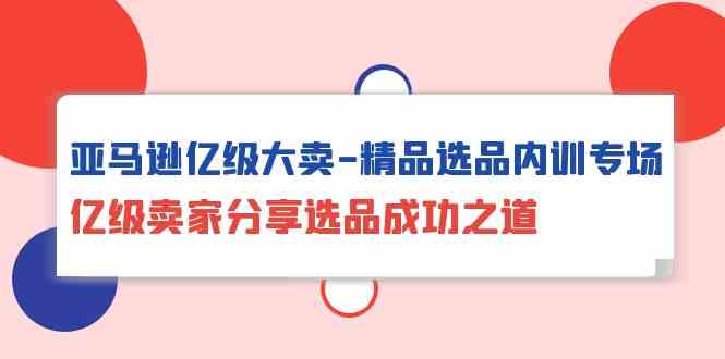 （10034期）亚马逊亿级大卖-精品选品内训专场，亿级卖家分享选品成功之道-来此网赚