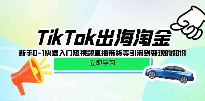 （10035期）TikTok-出海淘金，新手0-1快速入门短视频直播带货等引流到变现的知识-来此网赚