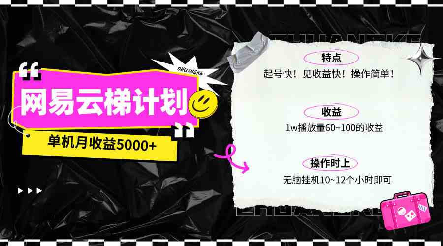 （10063期）最新网易云梯计划网页版，单机月收益5000+！可放大操作-来此网赚