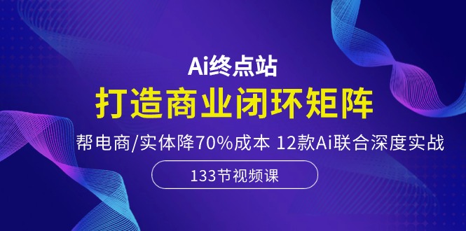 （10428期）Ai终点站，打造商业闭环矩阵，帮电商/实体降70%成本，12款Ai联合深度实战-来此网赚