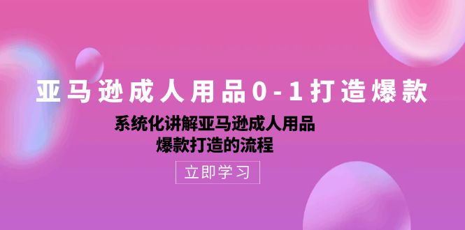 （10493期）亚马逊成人用品0-1打造爆款：系统化讲解亚马逊成人用品爆款打造的流程-来此网赚