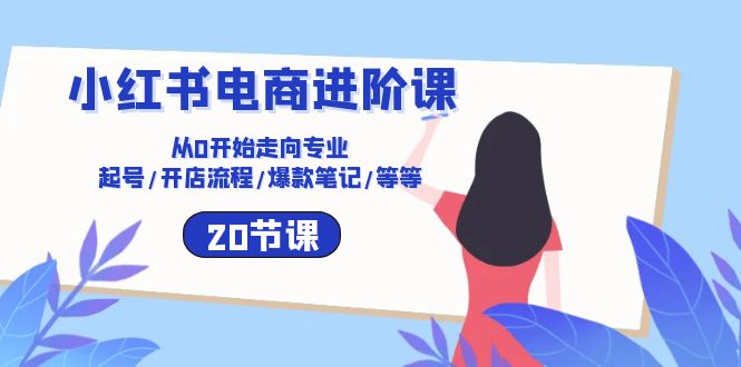 （10492期）小红书电商进阶课：从0开始走向专业 起号/开店流程/爆款笔记/等等（20节）-来此网赚