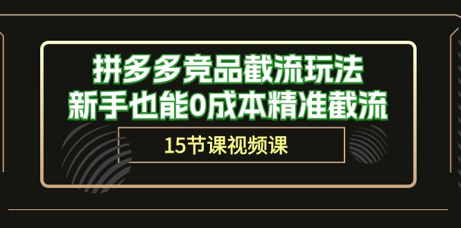 （10301期）拼多多竞品截流玩法，新手也能0成本精准截流（15节课）-来此网赚