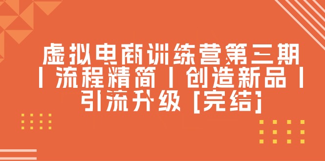 （10960期）虚拟电商训练营第三期丨流程精简丨创造新品丨引流升级 [完结]-来此网赚