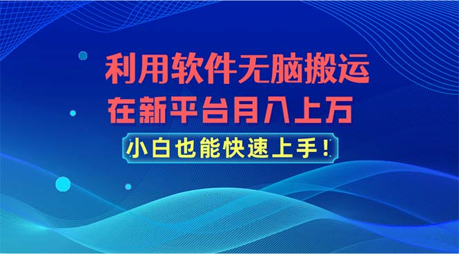 （11078期）利用软件无脑搬运，在新平台月入上万，小白也能快速上手-来此网赚