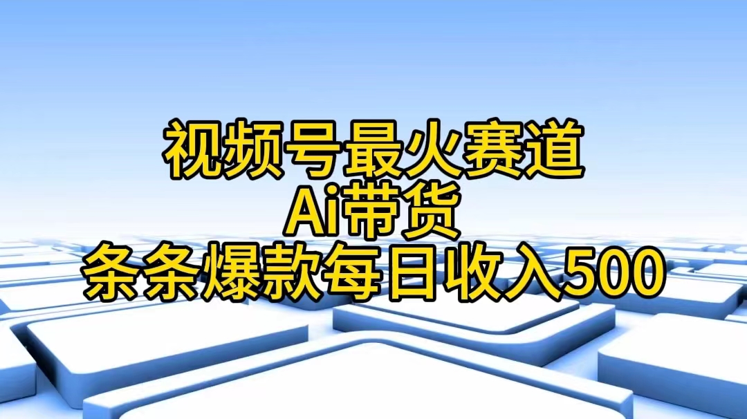 （11038期）视频号最火赛道——Ai带货条条爆款每日收入500-来此网赚