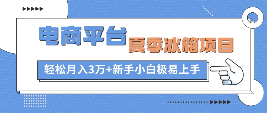 （10934期）电商平台夏季冰箱项目，轻松月入3万+，新手小白极易上手-来此网赚