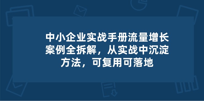 （10889期）中小 企业 实操手册-流量增长案例拆解，从实操中沉淀方法，可复用可落地-来此网赚