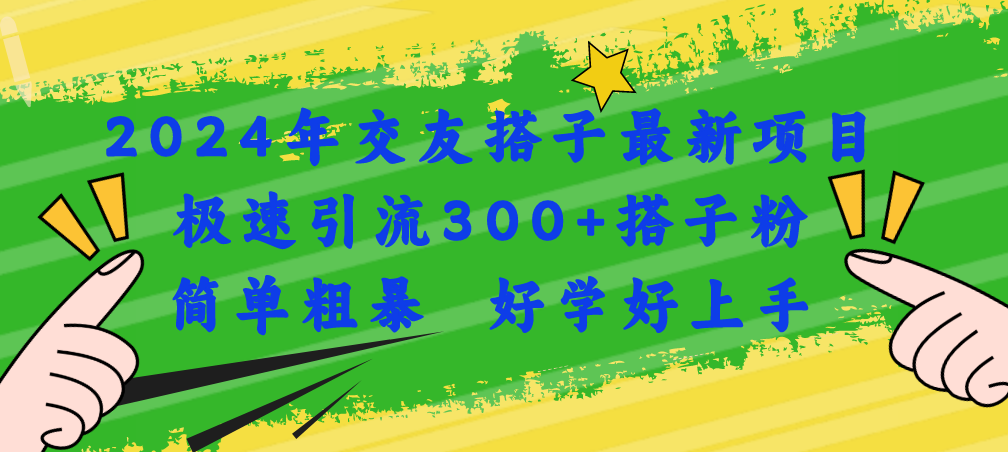 （11259期）2024年交友搭子最新项目，极速引流300+搭子粉，简单粗暴，好学好上手-来此网赚