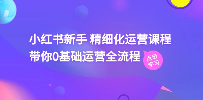 小红书新手精细化运营课程，带你0基础运营全流程（42节视频课）-来此网赚