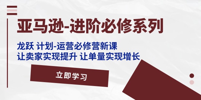 （11623期）亚马逊-进阶必修系列，龙跃 计划-运营必修营新课，让卖家实现提升 让单…-来此网赚