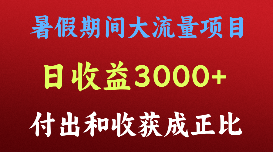 一天收益3000+，暑假期间， 这个项目才是真火-来此网赚