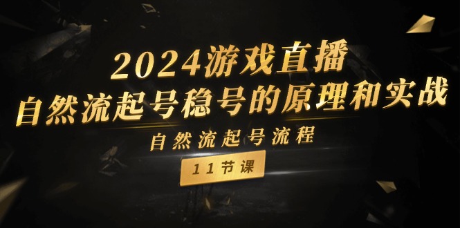 （11653期）2024游戏直播-自然流起号稳号的原理和实战，自然流起号流程（11节）-来此网赚