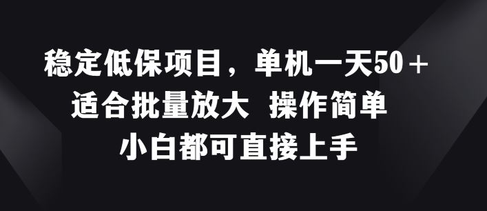 稳定低保项目，单机一天50+适合批量放大 操作简单 小白都可直接上手【揭秘】-来此网赚