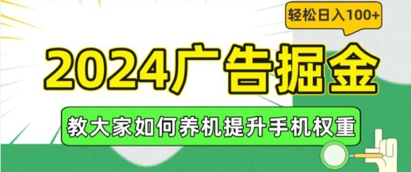 2024广告掘金，教大家如何养机提升手机权重，轻松日入100+【揭秘】-来此网赚