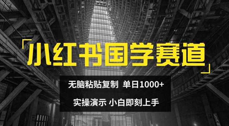 小红书国学赛道，无脑粘贴复制，单日1K，实操演示，小白即刻上手【揭秘】-来此网赚