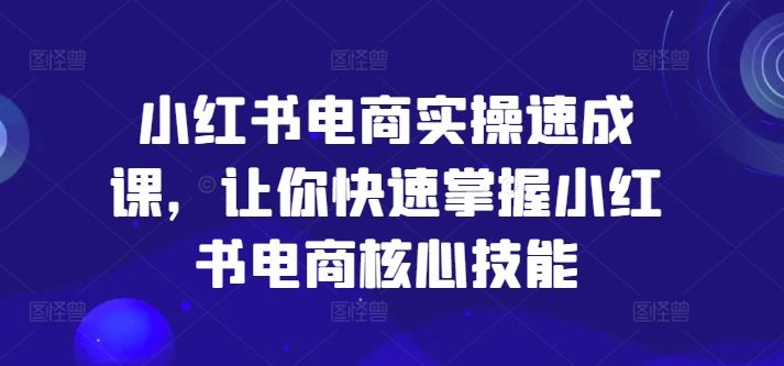 小红书电商实操速成课，让你快速掌握小红书电商核心技能-来此网赚