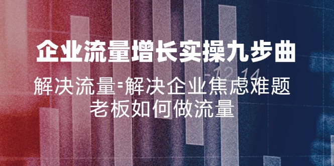 （11822期）企业流量增长实战九步曲，解决流量=解决企业焦虑难题，老板如何做流量-来此网赚